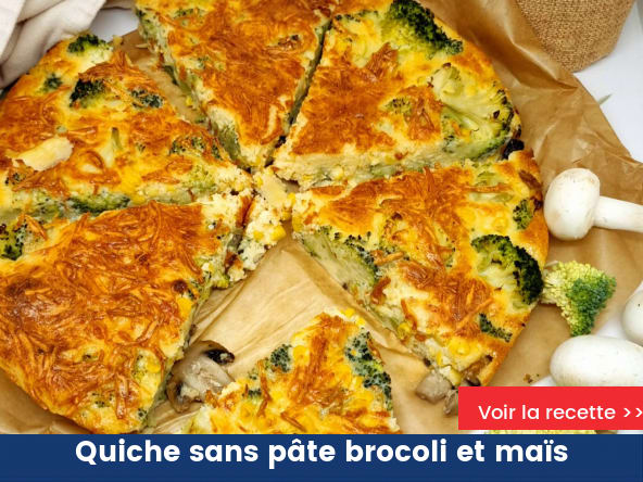 Quiche sans pâte brocoli et maïs
